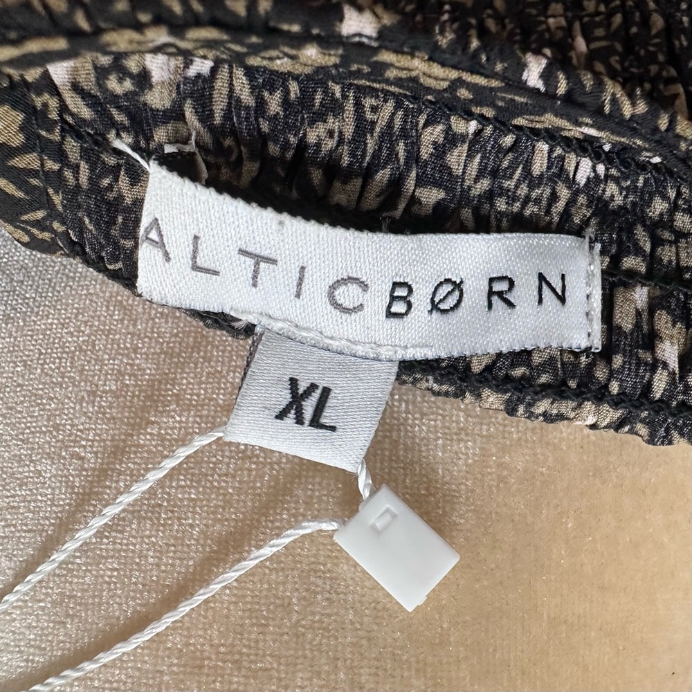 BALTIC BORN Dress Women’s XL Black & Tan Pele Tiered Midi Floral Smock New w/tag - Picture 10 of 14
